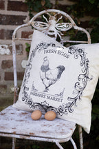 Kussenhoes 45x45 cm Beige Zwart Polyester Haan Sierkussenhoes