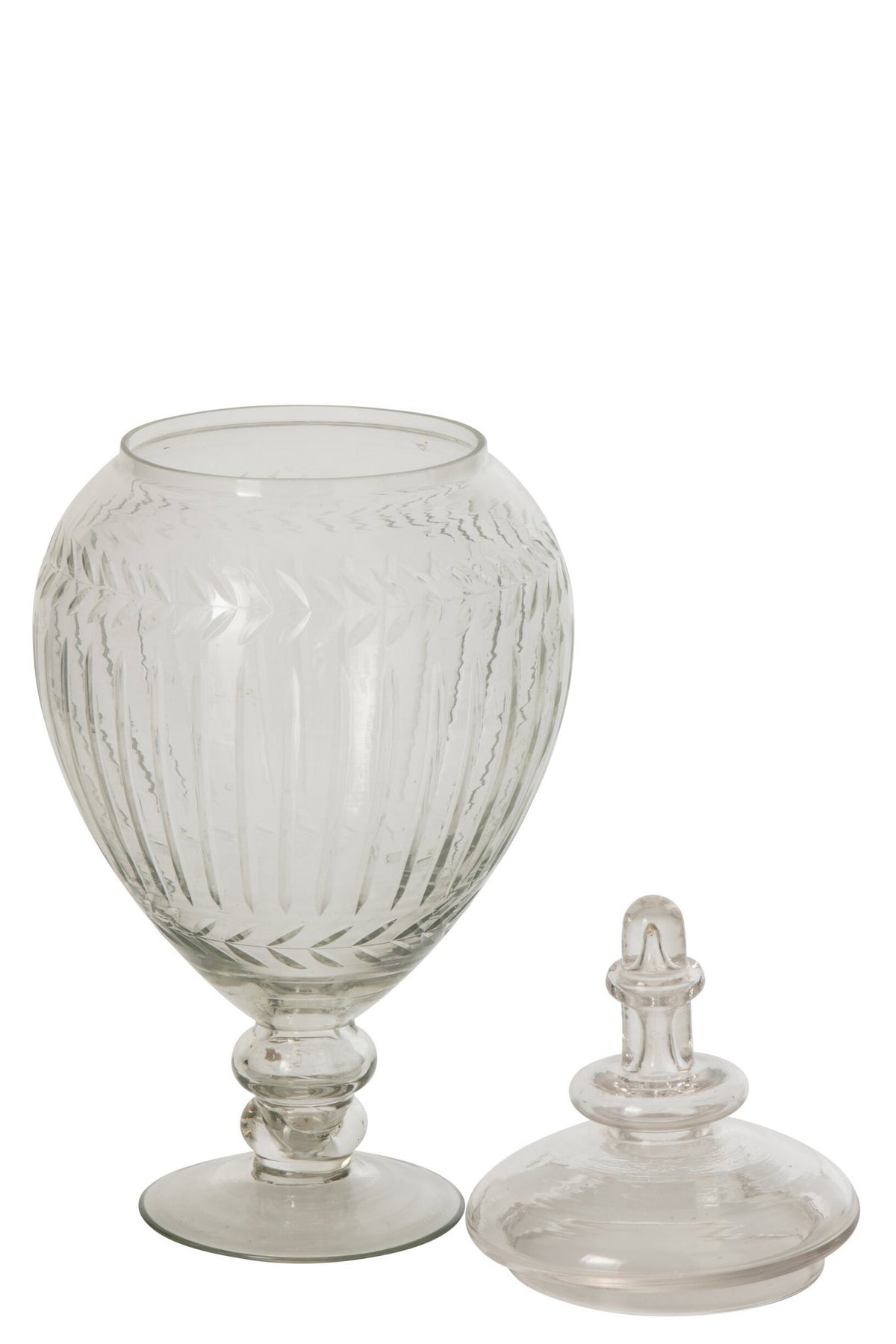 J-Line voorraadpot reliëf - glas - transparant - large