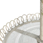 Etagère 2 laags Ø 36x65 cm Wit IJzer Serveerschaal