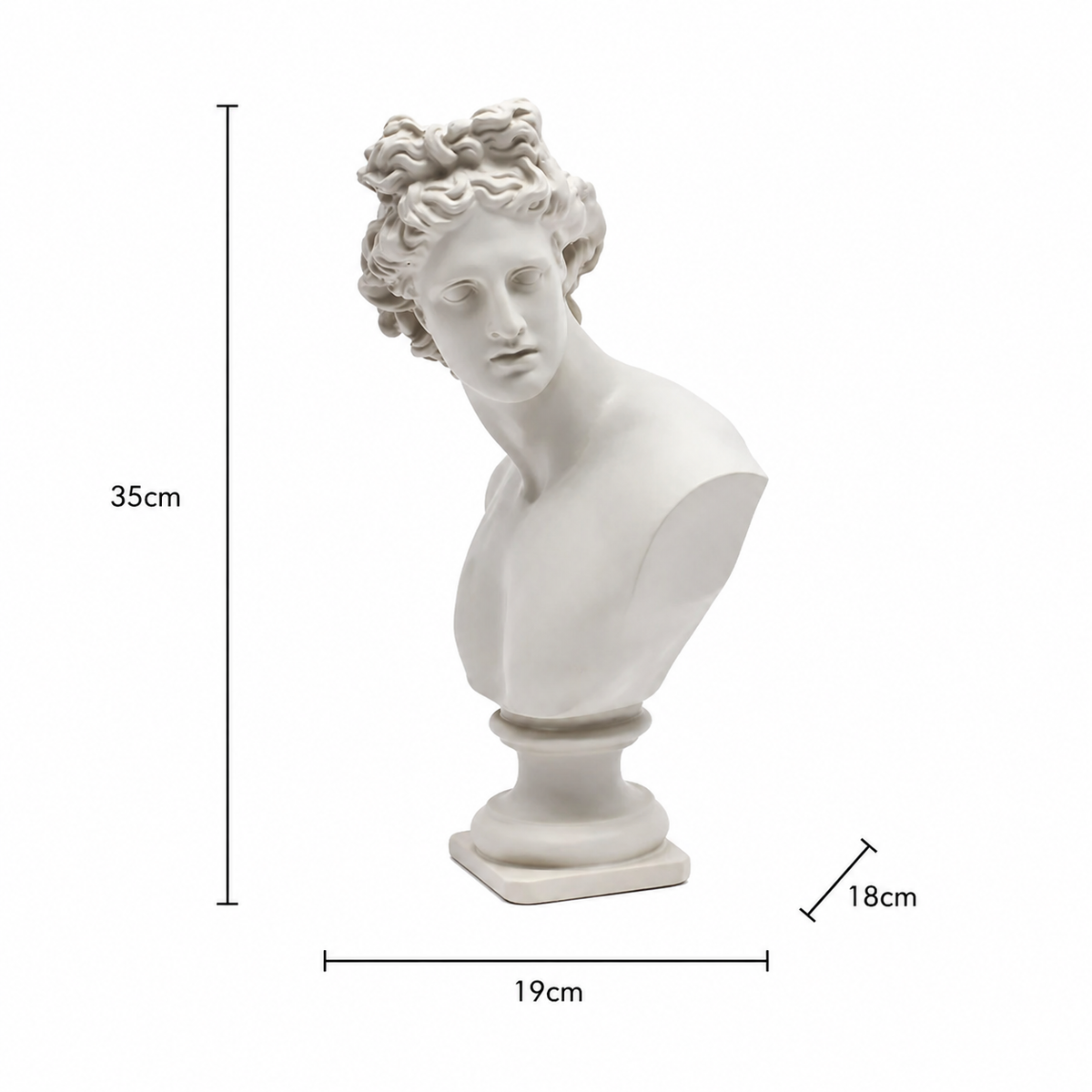 Klassieke witte Griekse godin buste sculptuur – luxe marmeren look standbeeld voor huisdecoratie, tafeldecoratie en kantoorstyling