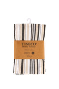 Theedoek multilines - set/4 - 50x70 cm, zwart