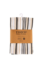 Theedoek multilines - set/4 - 50x70 cm, zwart