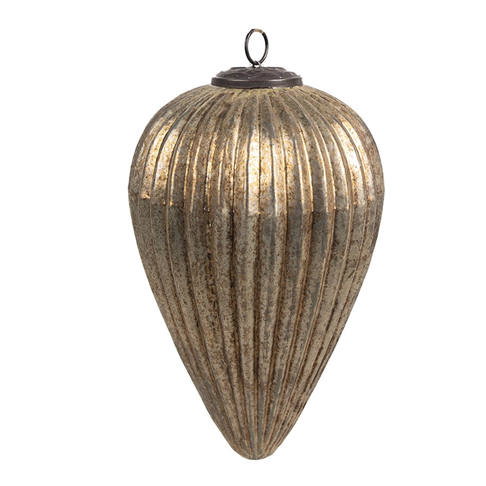 Kerstbal Ø 16x25 cm Goudkleurig Glas Kerstboomversiering