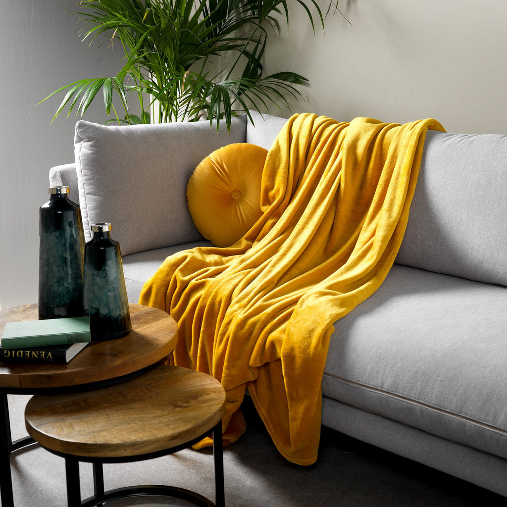 Dutch Decor Harvey - Plaid 150x200 cm - Golden Glow - okergeel