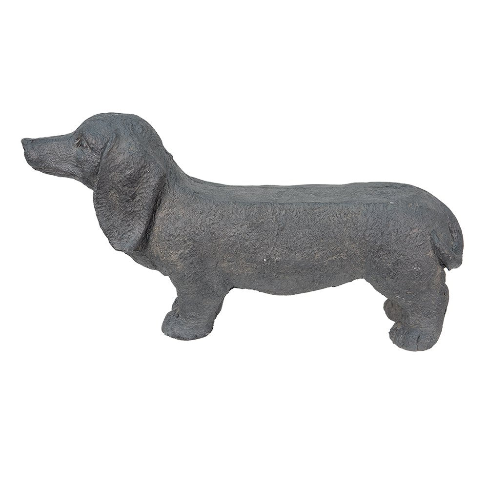 Beeld Hond 74x19x39 cm Grijs Magnesium (MGO)