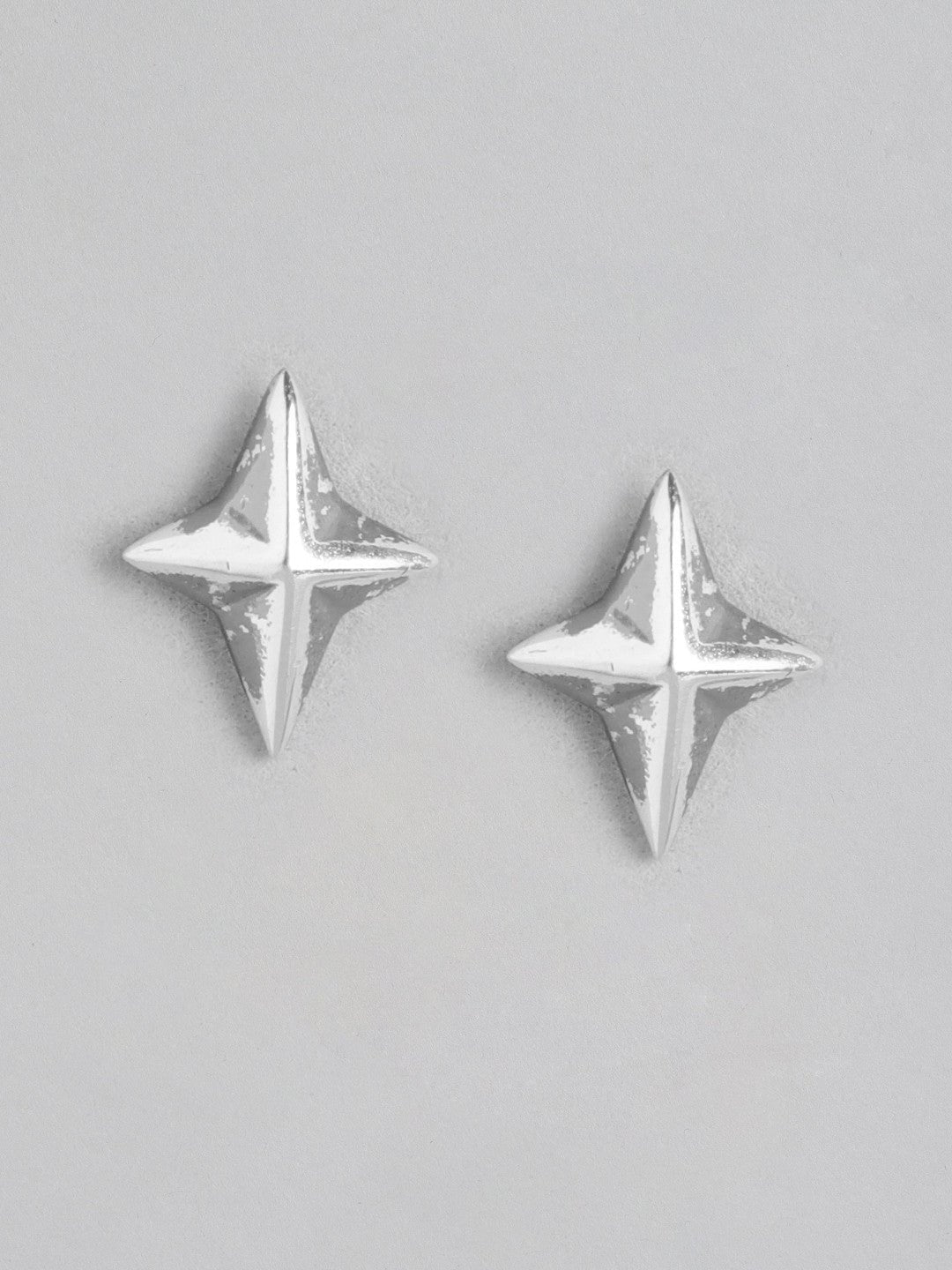 Oorknopjes | Sterling zilveren ster verguld 0,80 | Rhodium