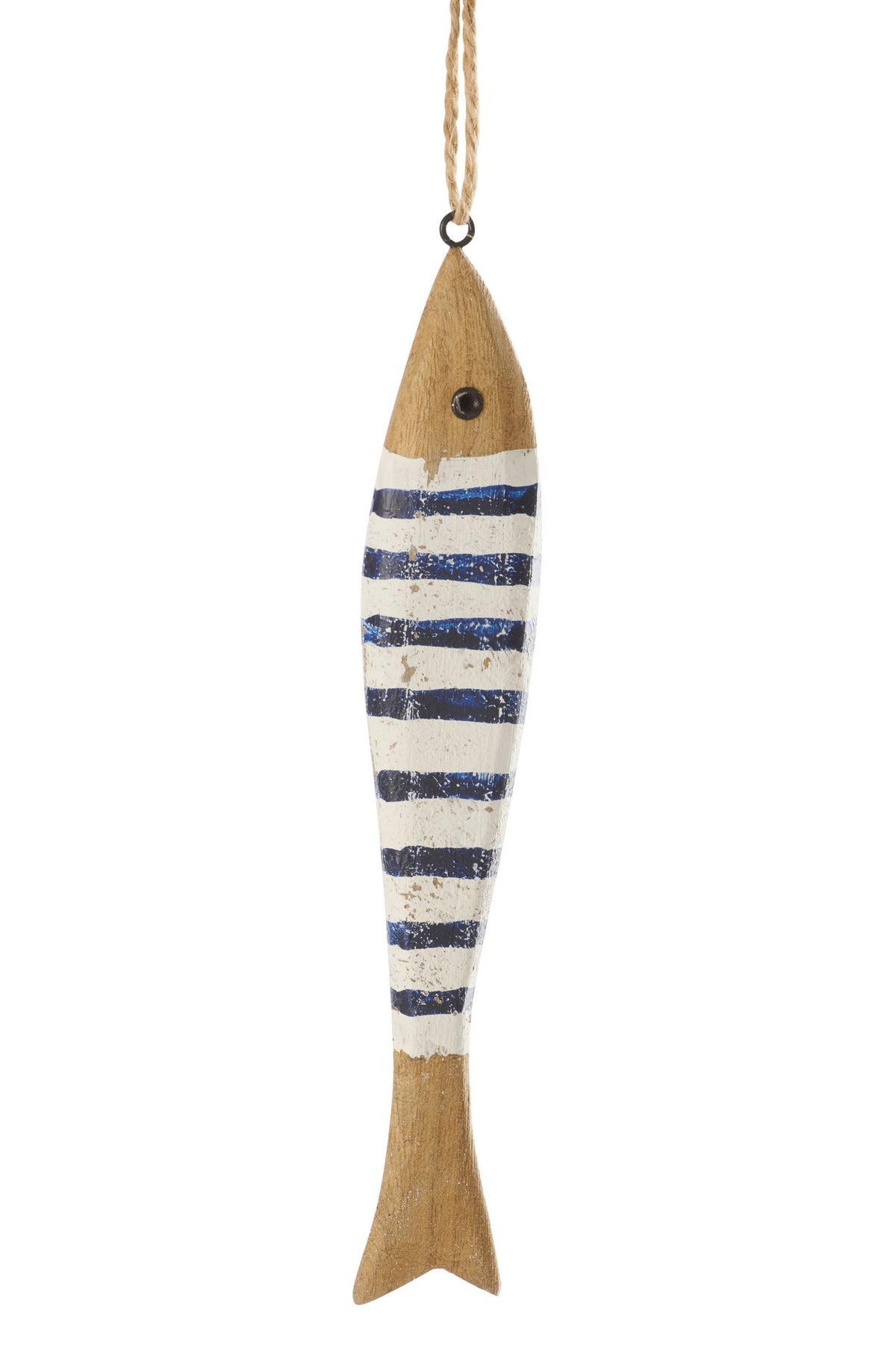 J-Line slinger 9 Vissen - hout - blauw/wit