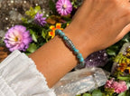 Dames armband Picasso Jaspis 8 mm met vlecht kraal