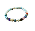 Dames armband Amazoniet mat 6 mm met spacers
