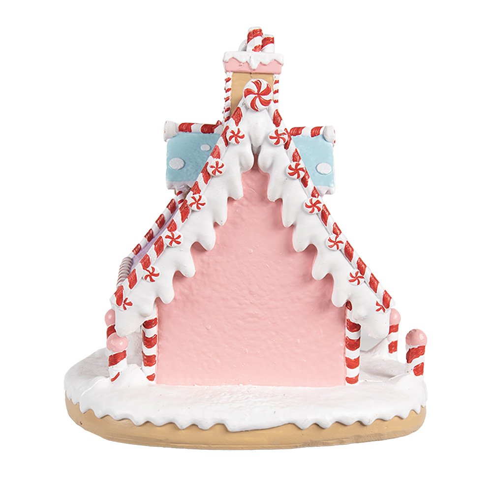 Gingerbread house 16x13x15 cm Roze Kunststof Peperkoekhuisje