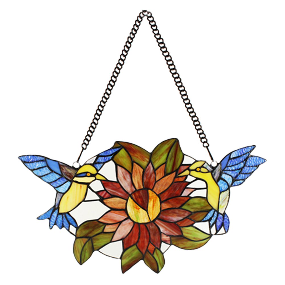 Glaspaneel Tiffany 50x60 cm Bruin Glas Vogel Glaskunst