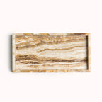 Marmer dienblad met rand 15x30cm sandal onyx
