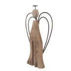 Decoratie Beeld Engel 14x4x26 cm Bruin Hout