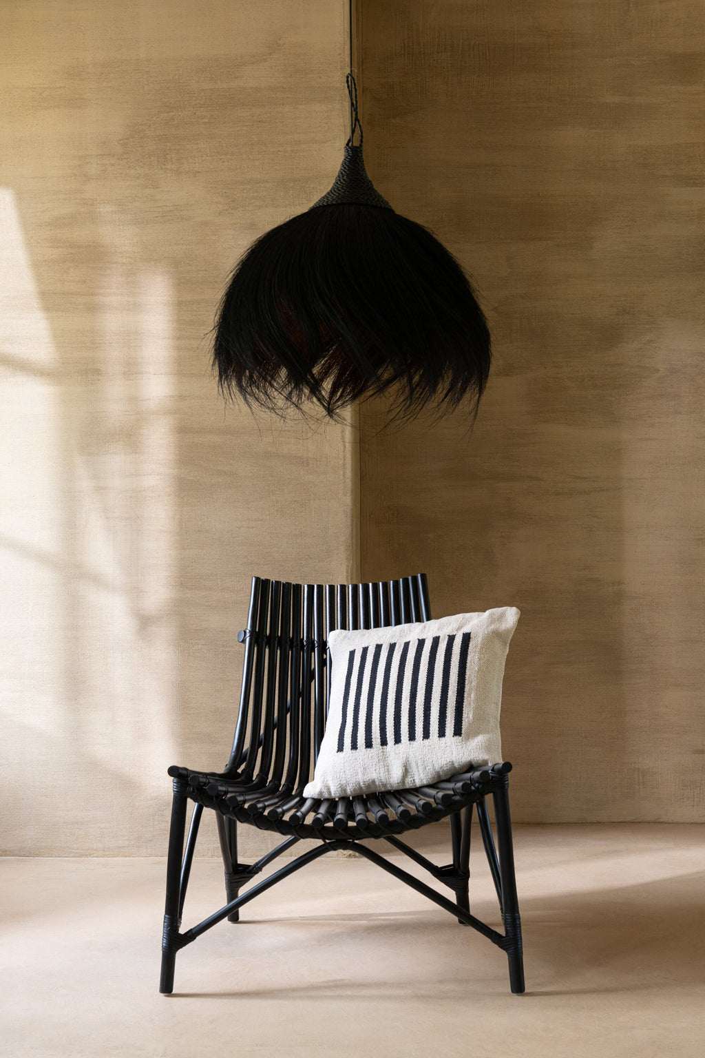 J-Line stoel Rotan - jute - zwart