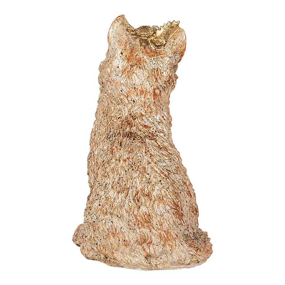 Decoratie Beeld Kat 16x14x25 cm Beige Kunststof