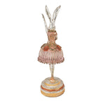 Beeld Konijn 11x11x35 cm Roze Beige Polyresin