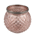 Theelichthouder Ø 10x9 cm Roze Glas Waxinelichthouder