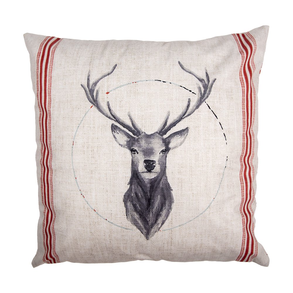 Kussenhoes 45x45 cm Beige Polyester Hert Sierkussenhoes