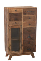 J-Line Kast Retro Gerecycleerd Hout/Glas Naturel