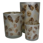 Theelichthouder herfst dennenappel medium 12cm