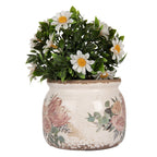 Bloempot Ø 12x10 cm Beige Keramiek Bloemen