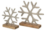 J-Line sneeuwvlokken - aluminium - gebroken wit/naturel