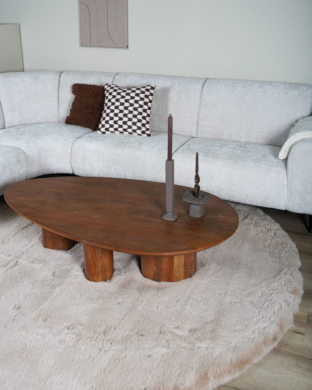 Vloerkleed Morbido Sand - Rond ø230 cm
