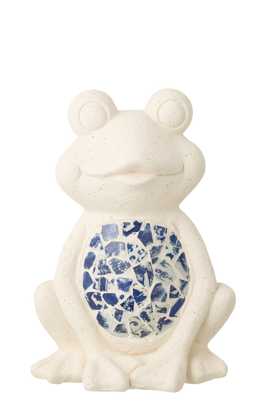 J-Line decoratie Kikker Mozaïek - polyresin - beige/blauw