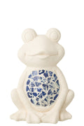 J-Line decoratie Kikker Mozaïek - polyresin - beige/blauw