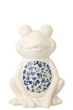 J-Line decoratie Kikker Mozaïek - polyresin - beige/blauw