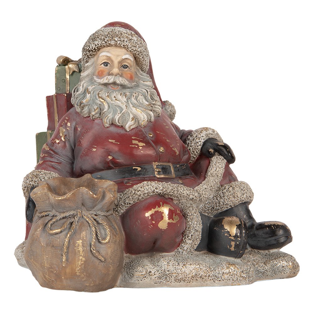 Kerstdecoratie Beeld Kerstman 23x19x19 cm Rood Kunststof