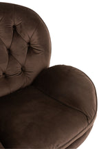 J-Line zetel Relax -+ voetbank - metaal/textiel - donkerbruin