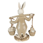 Beeld Konijn 17 cm Beige Bruin Polyresin