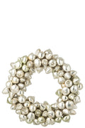 J-Line decoratie Krans Kerstbal - glas - zilver