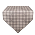 Tafelloper 50x160 cm Beige Grijs Katoen Hartjes
