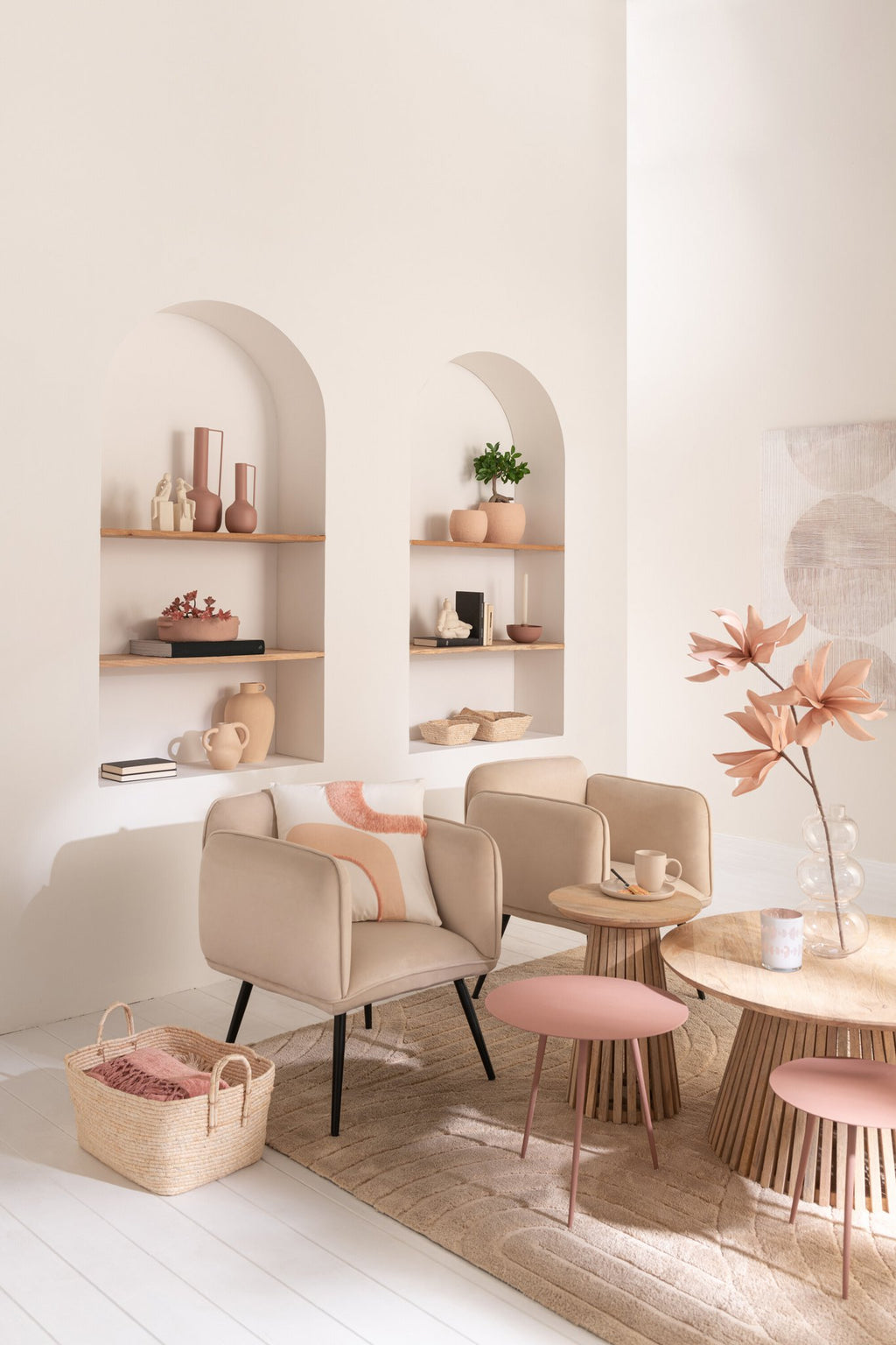 J-Line bijzettafel - ijzer - oud roze