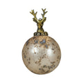 Decoratie bal hert antiek goud 10cm