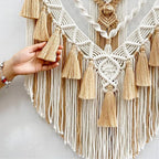 Handgeknoopt macramé wandkleed – Boheems textieldecor
