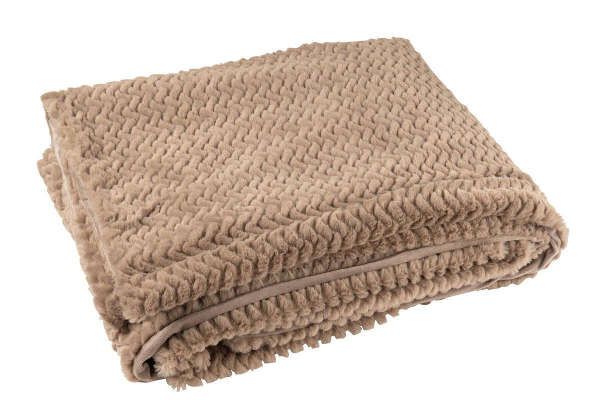 J-Line deken - polyester - taupe
