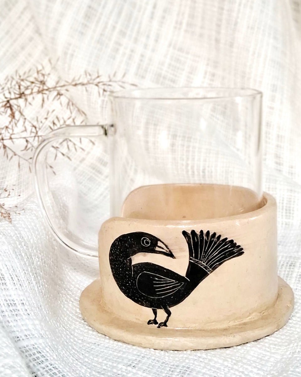 Papier-maché Bekerhouderset-Vogel