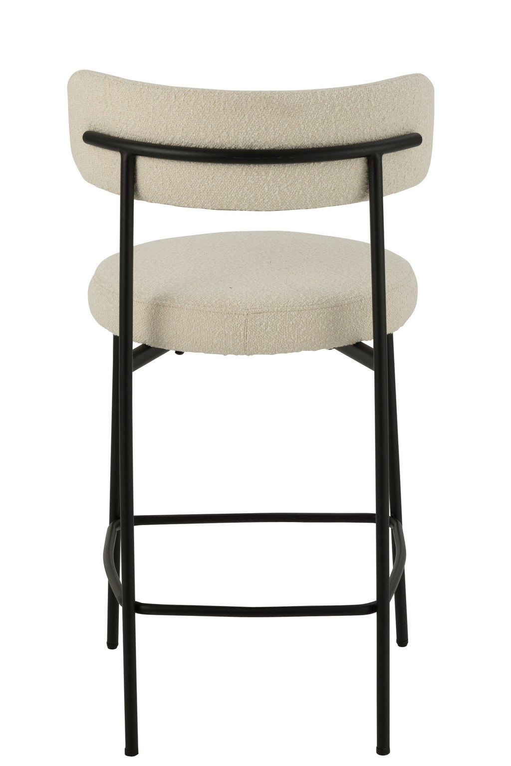 J-Line barstoel boucle - multiplex/polyester - wit/zwart