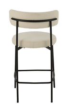 J-Line barstoel boucle - multiplex/polyester - wit/zwart