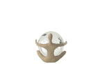 J-Line Beeld Bal Resin/Kristal Beige