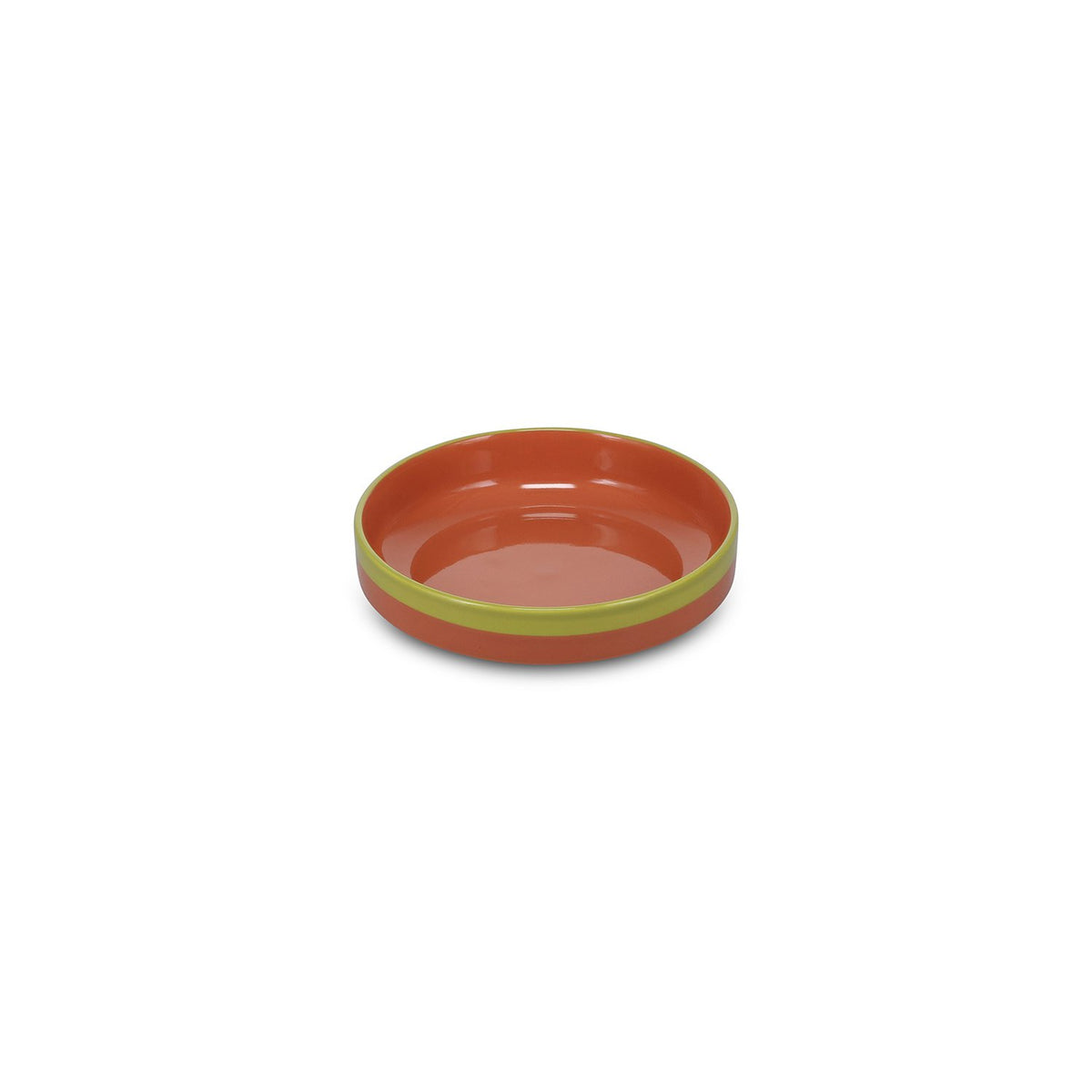 Schaal 21x5cm oranje/groen Duo