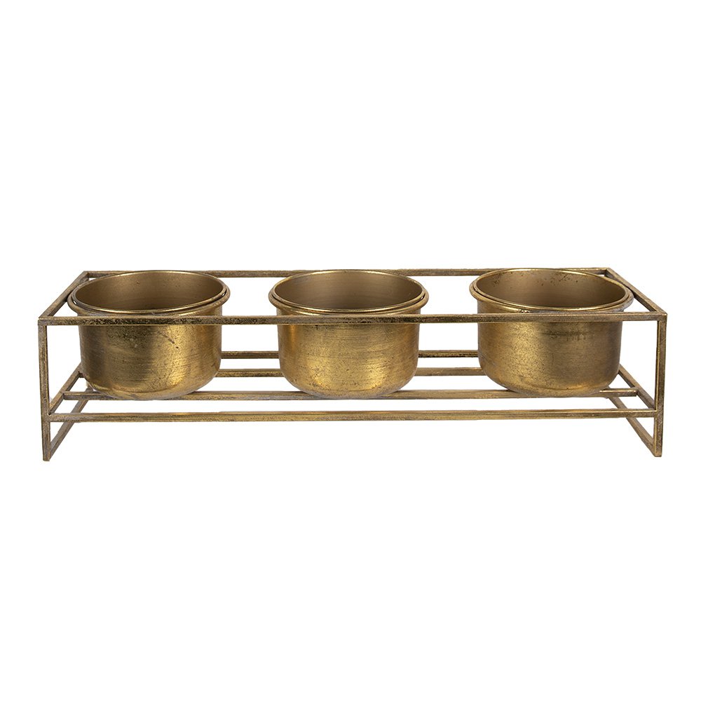 Plantenstandaard 63x19x16 cm goudkledigijde ijzer
