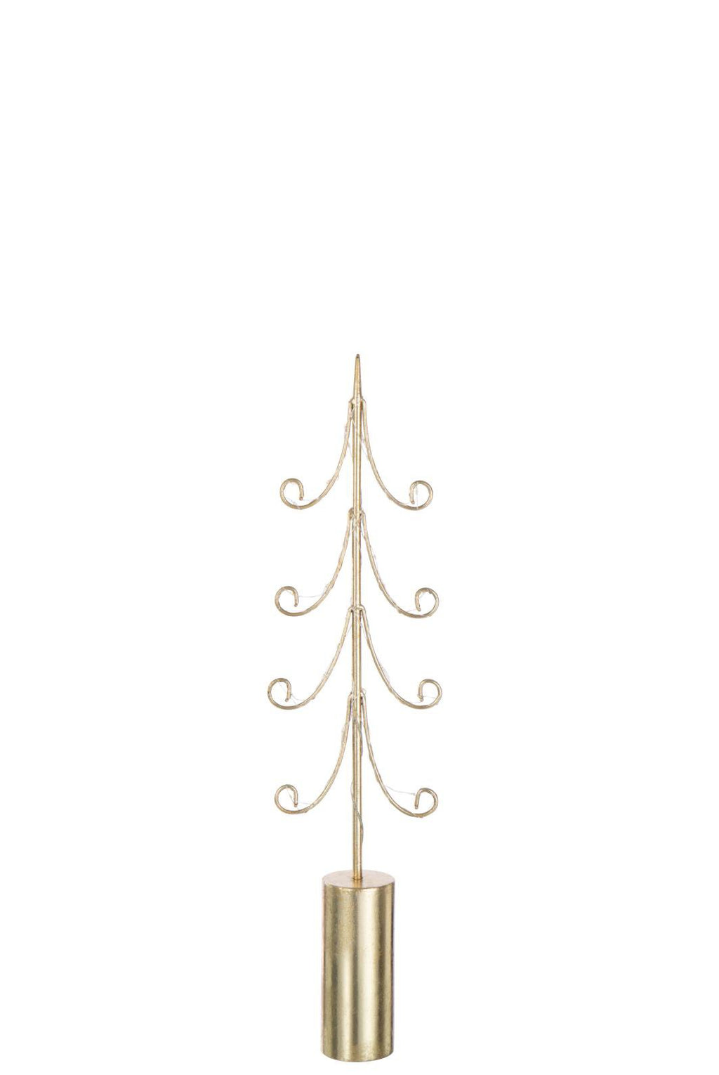 J-Line decoratie Boom - ijzer - goud - M - LED lichtjes