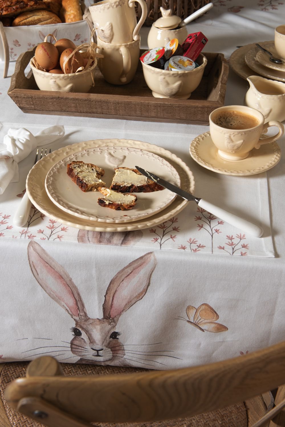 Dinerbord Ø 26 cm Beige Keramiek Kip Eetbord