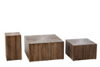 J-Line kubussalontafels Ray - gerecycled hout - donkerbruin