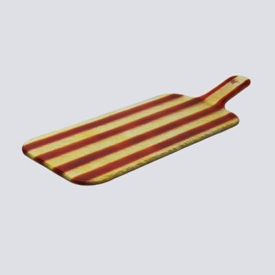 Artisano Platter Hand Klein 38x15 Amber & Bruine Strepen