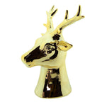 Beeld Hert 16 cm Goudkleurig Porselein Kerstdecoratie